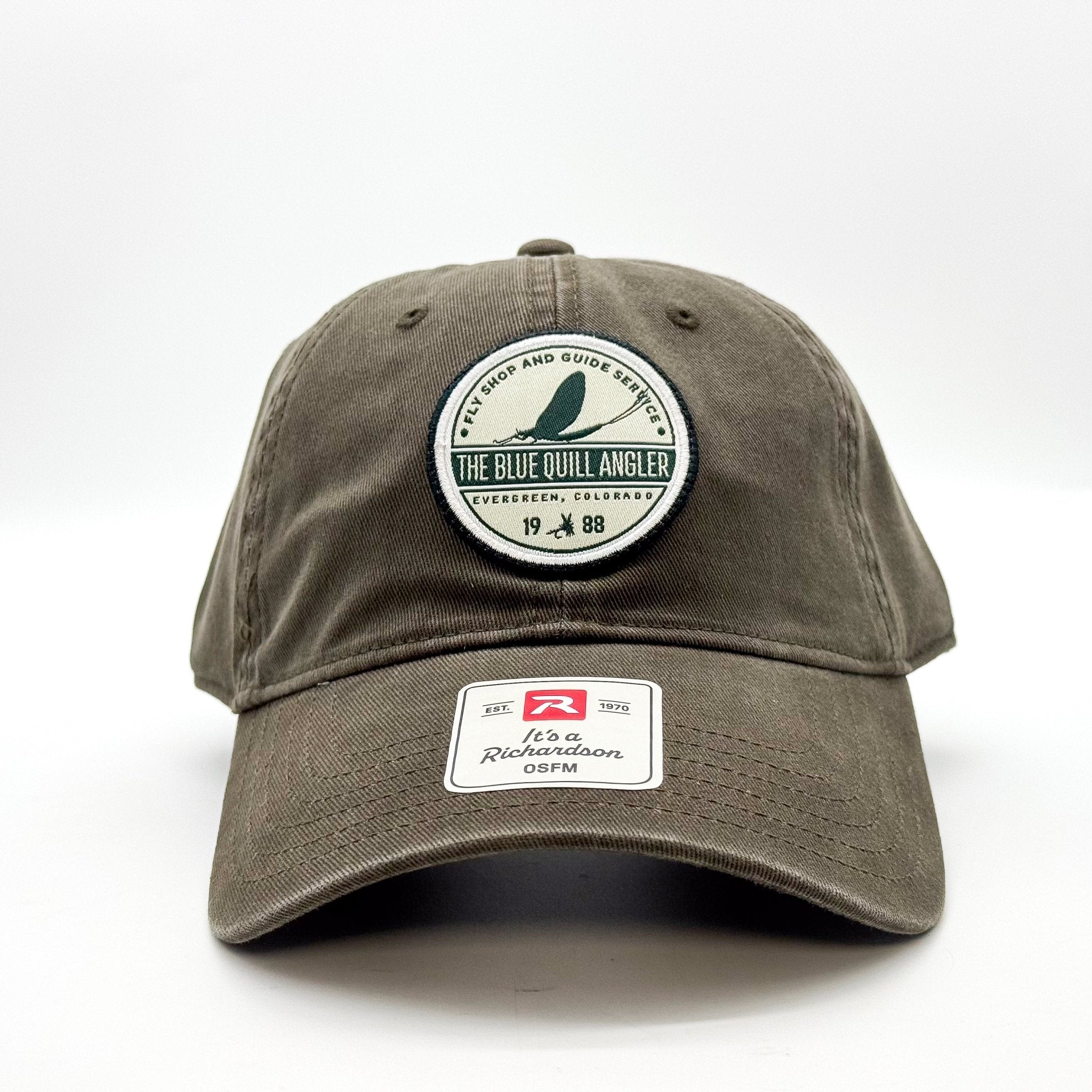 BQA Dad Hat Army Green (326) - Mayfly Logo - The Blue Quill Angler