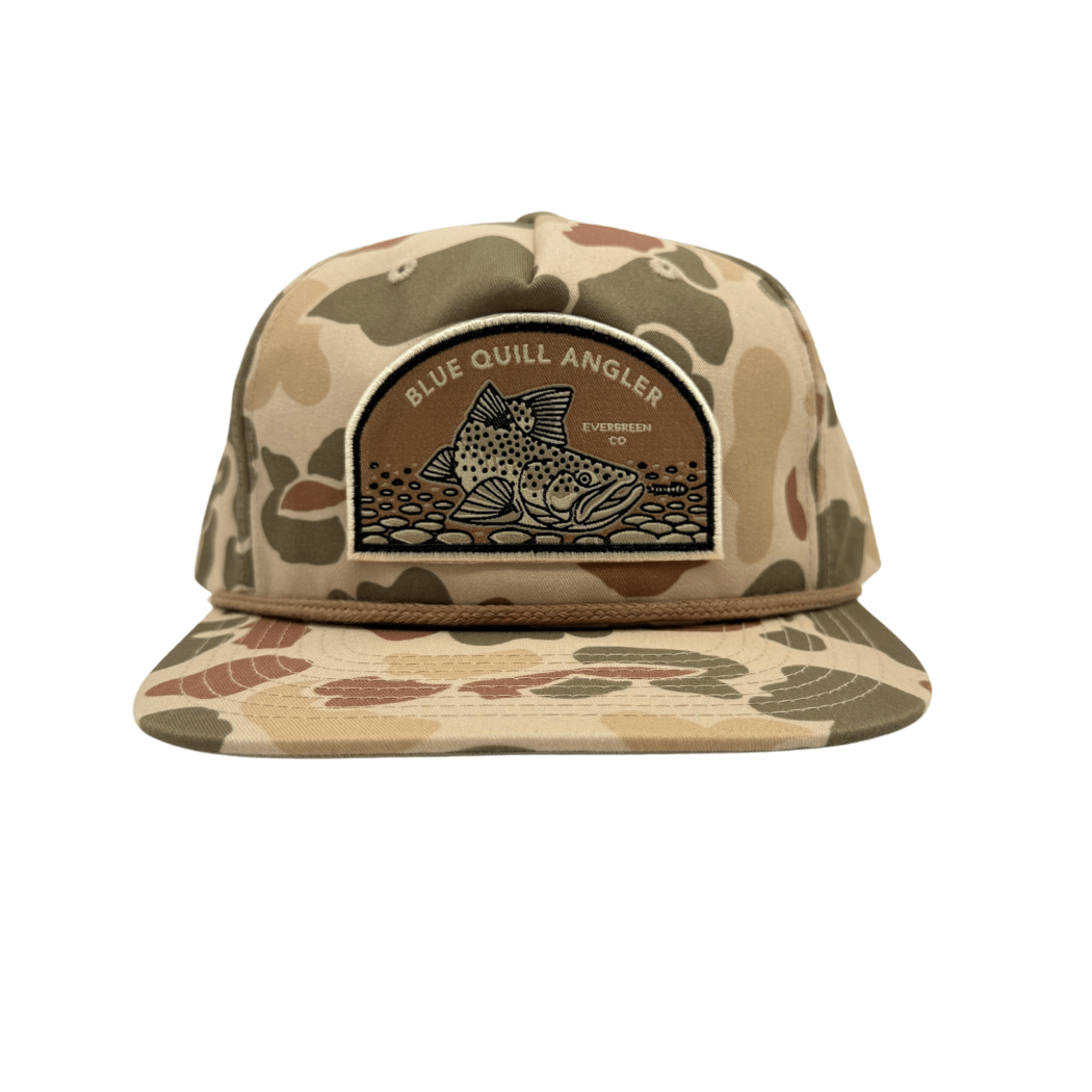 BQA Flat Bill Brown Trout Patch Hat (256P) - The Blue Quill Angler
