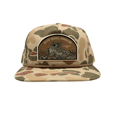 BQA Flat Bill Brown Trout Patch Hat (256P) - The Blue Quill Angler