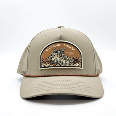 BQA Performance Mesh Cap - Trout Patch (Trenchcoat/Russet) - The Blue Quill Angler