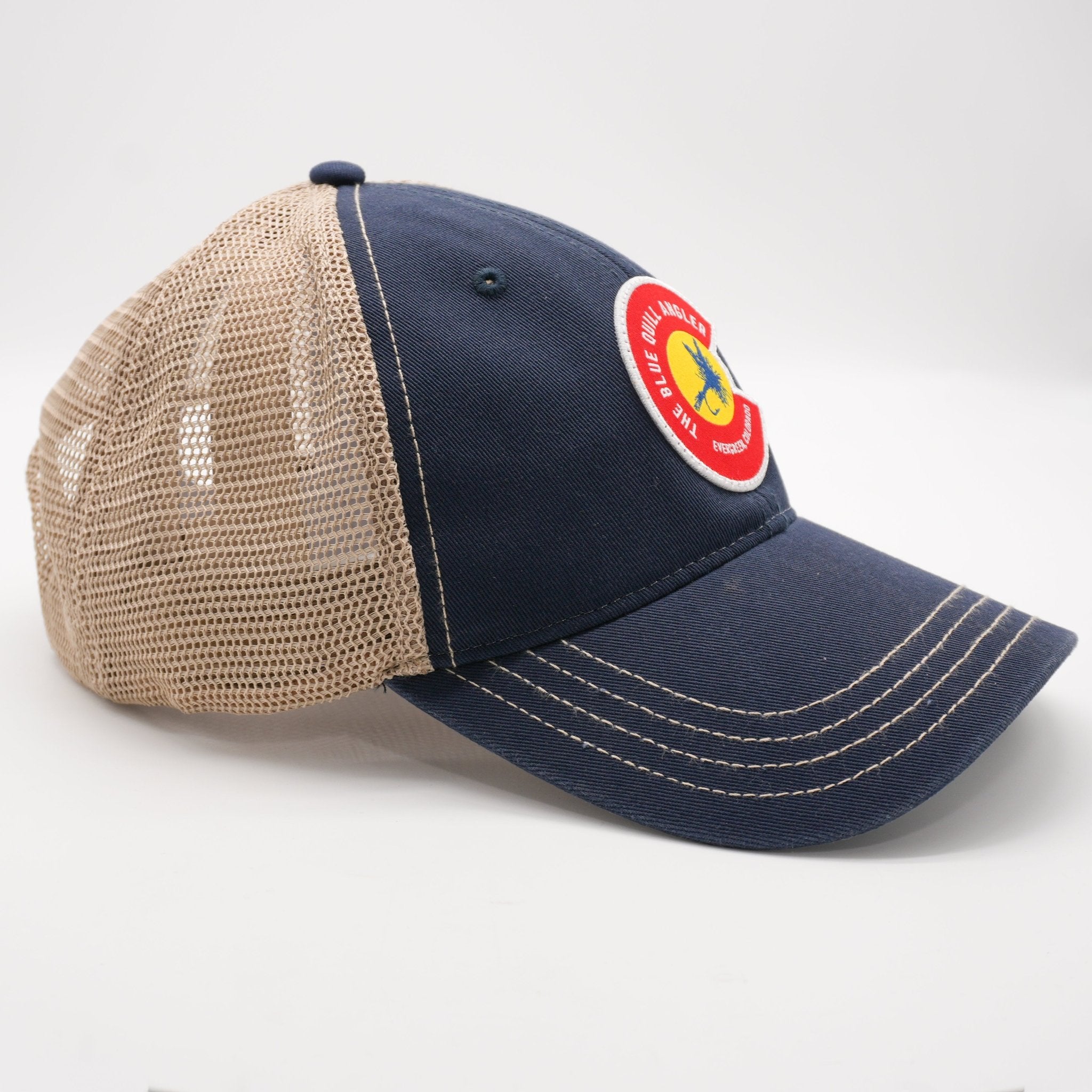 BQA Richardson 111 Hat - Navy/Khaki w/Colorado Logo - The Blue Quill Angler