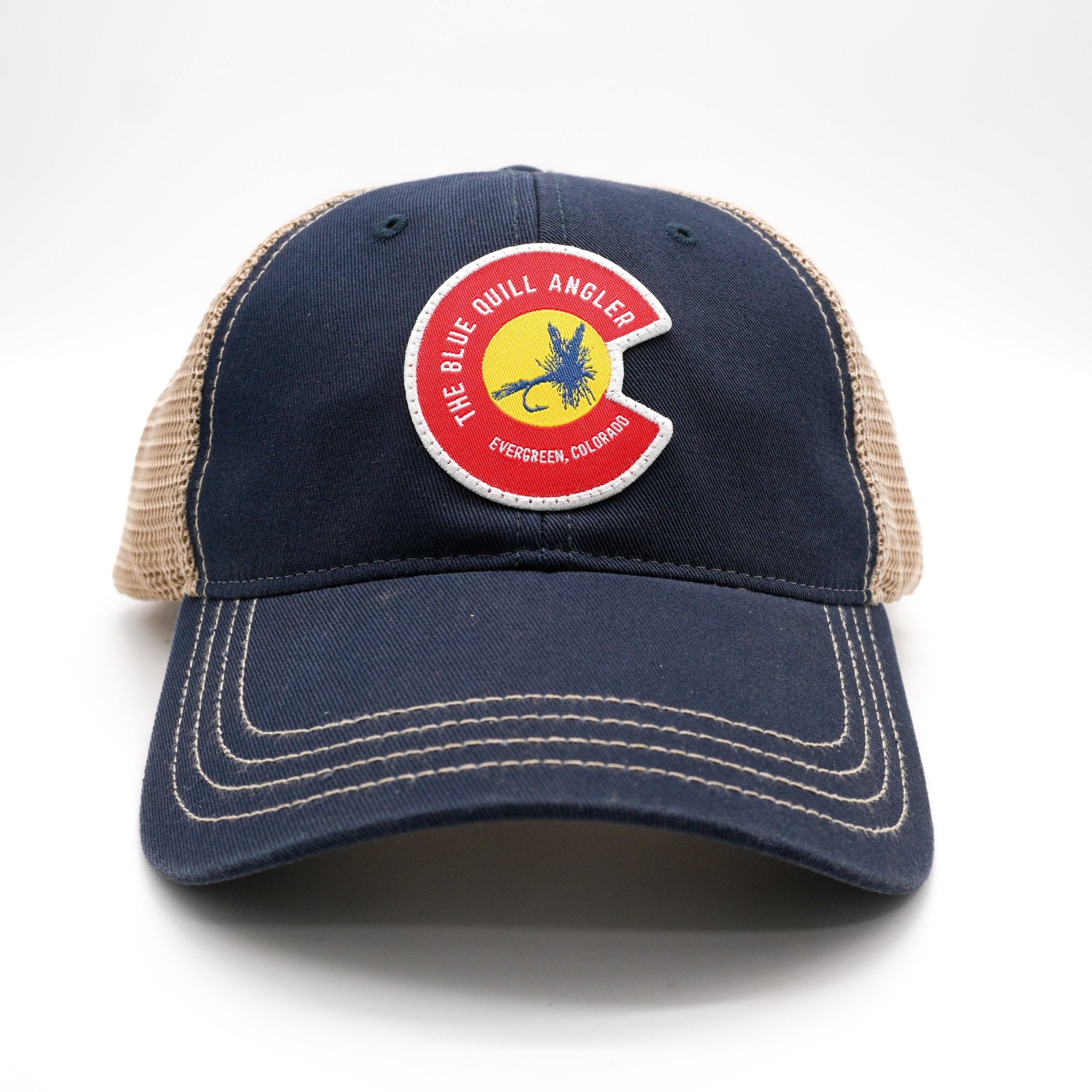 BQA Richardson 111 Hat - Navy/Khaki w/Colorado Logo - The Blue Quill Angler