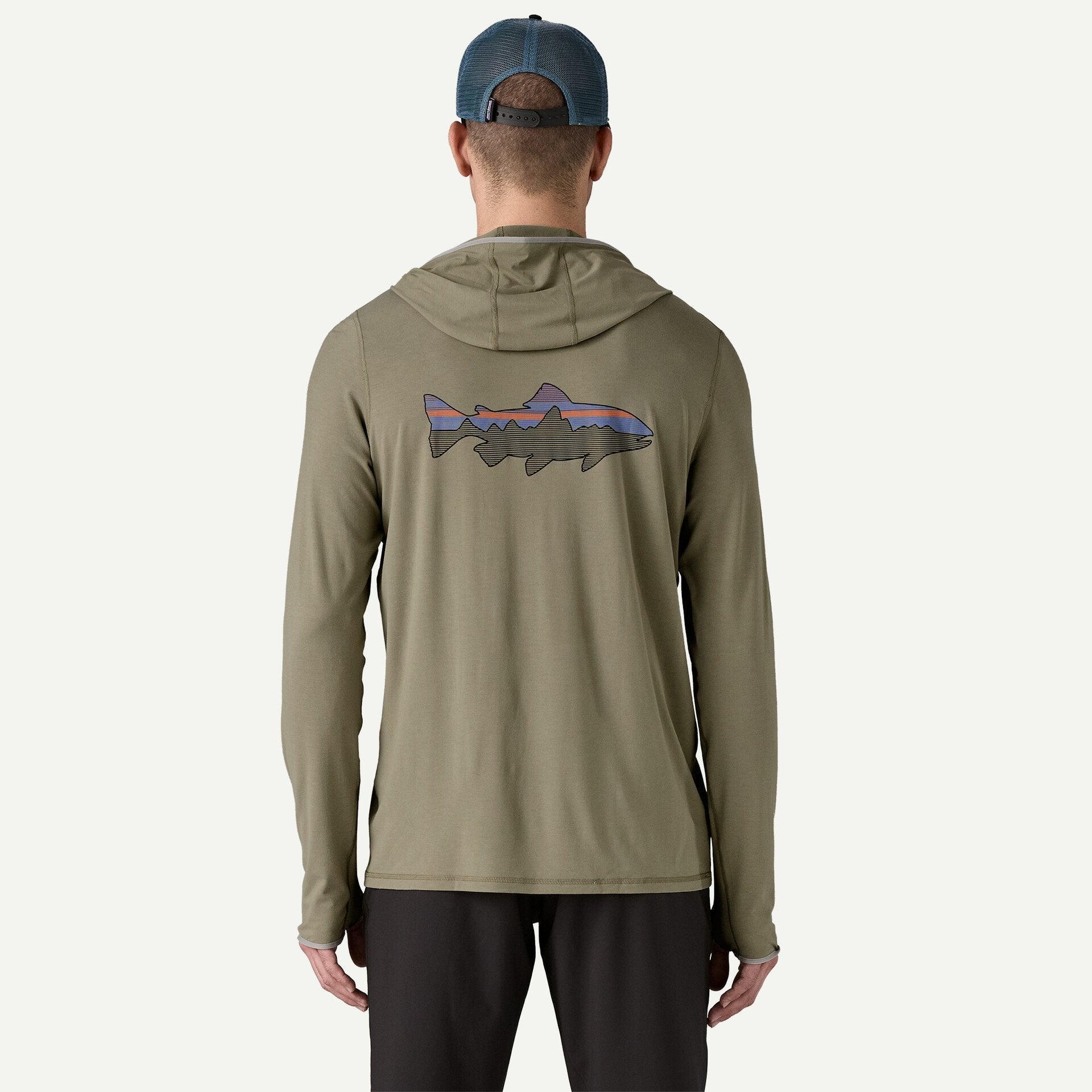 M's Tropic Comfort Natural Graphic Hoody - The Blue Quill Angler