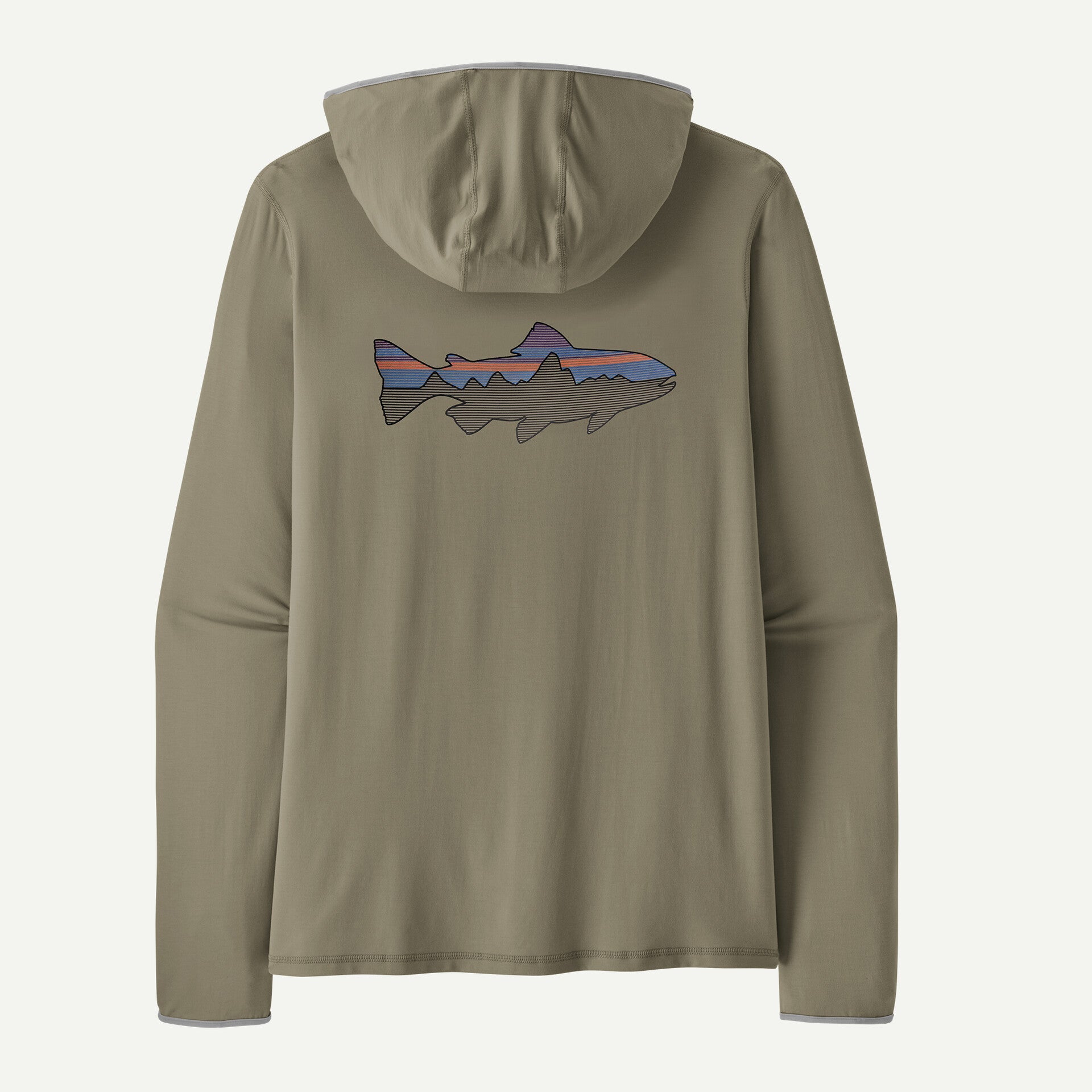 M's Tropic Comfort Natural Graphic Hoody - The Blue Quill Angler