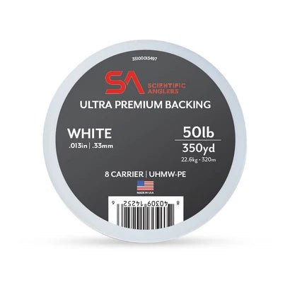 SA Ultra Premium Braided Backing - WHITE 50 - 2500yd - (Per Yard) - The Blue Quill Angler