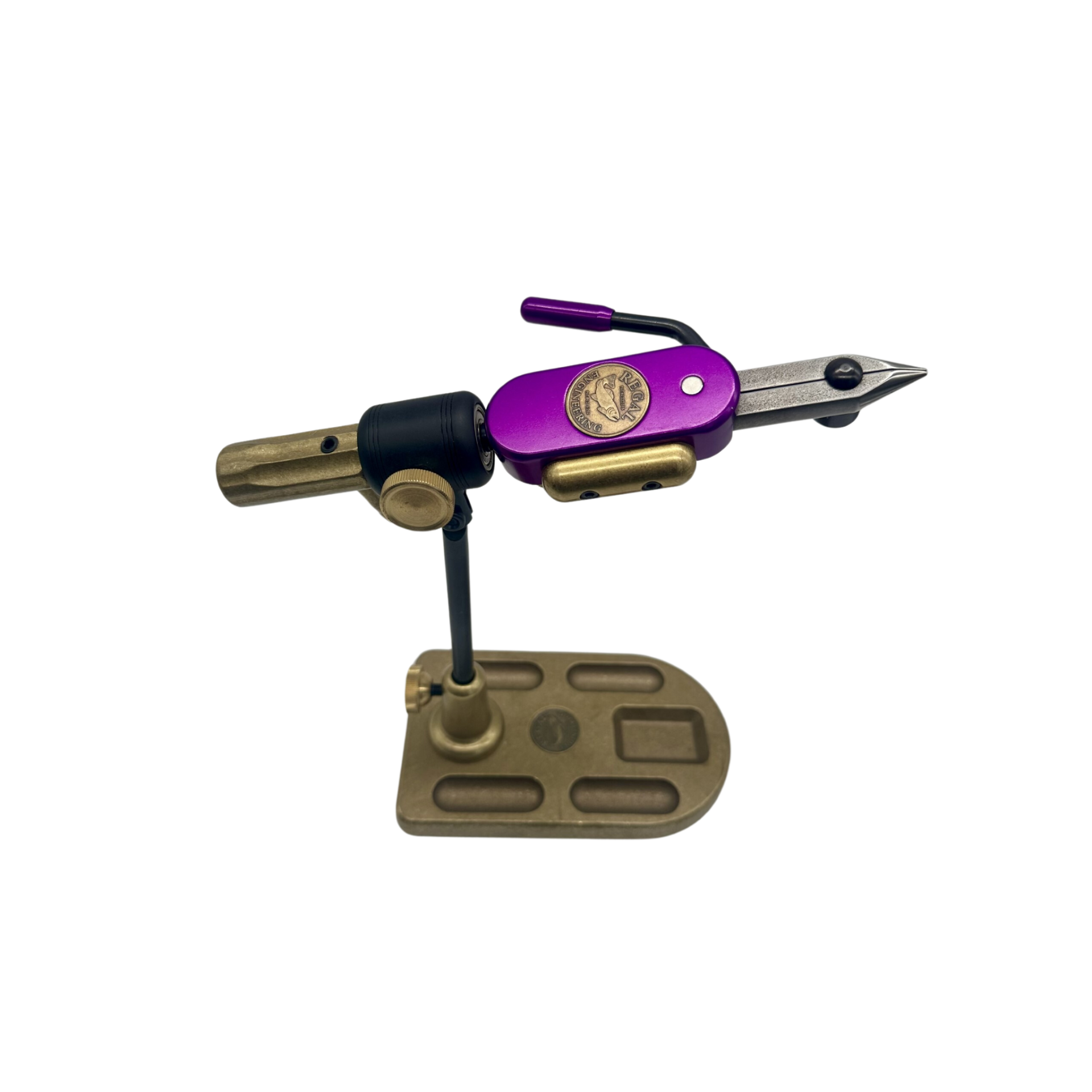 Revolution Vise  Stainless Steel Jaws, Bronze Pocket Base - Custom Color: Ultra Violet