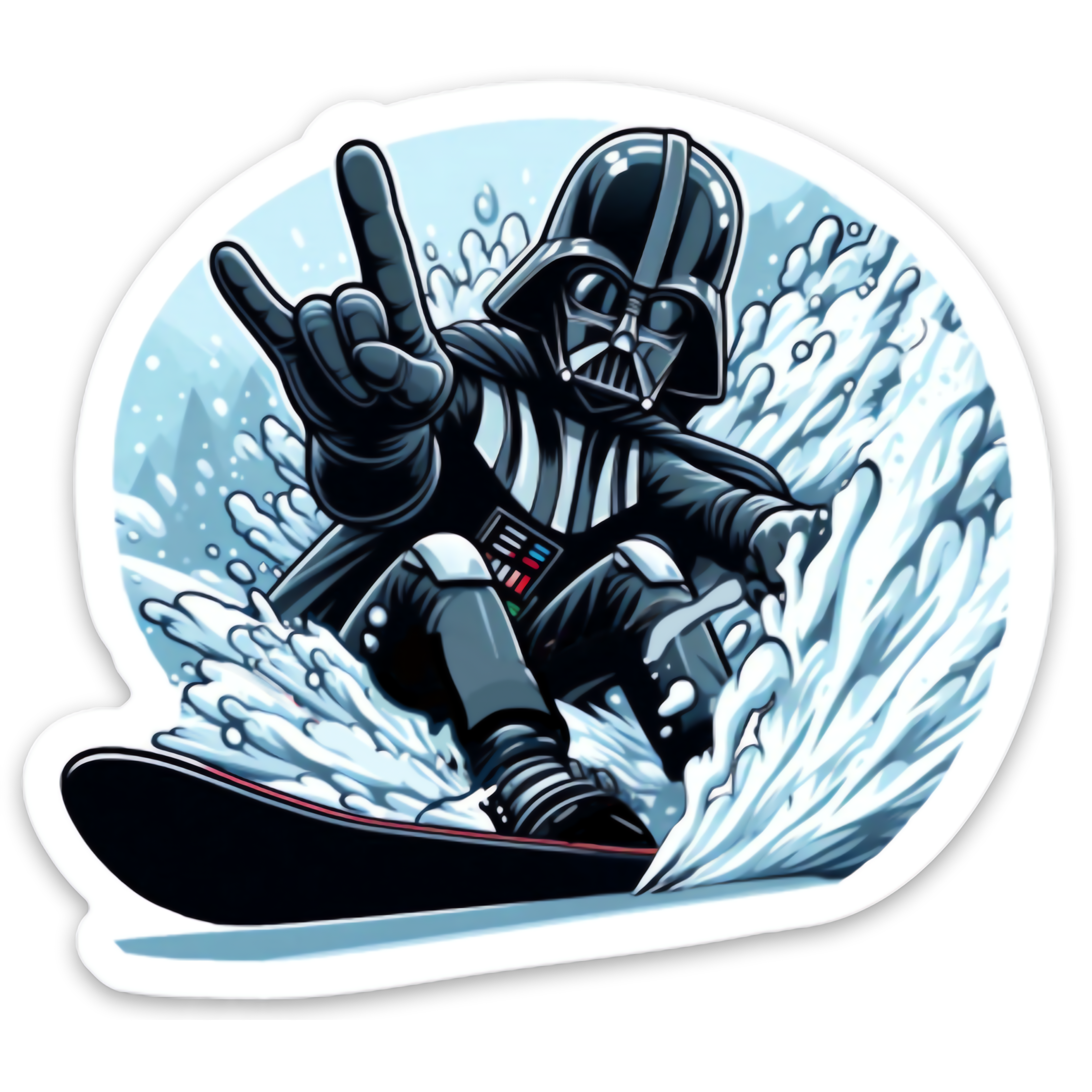 Darth Vader Snowboarding Sticker