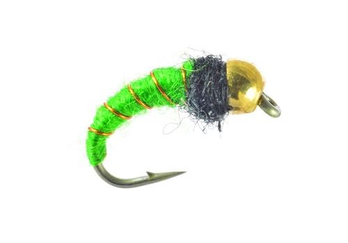 Bead Head Caddis Larva - Bright Green