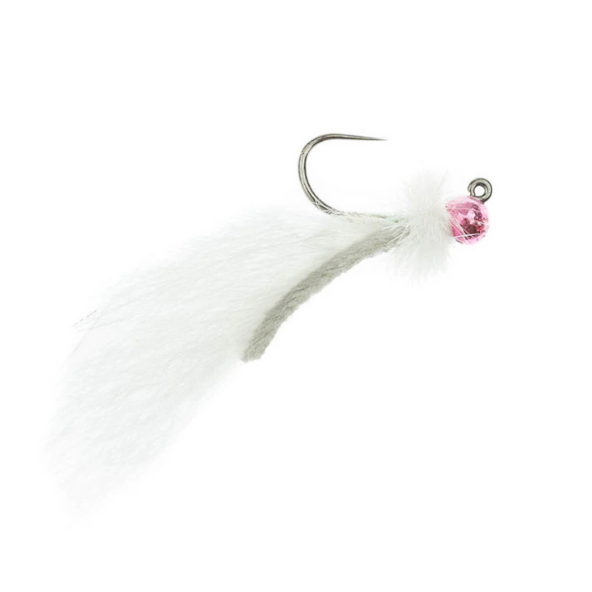 Umpqua Mayer's Jigged Mini Leech Radiant - 12 Pack, 12 Count Barbless / 14 / White/Pink