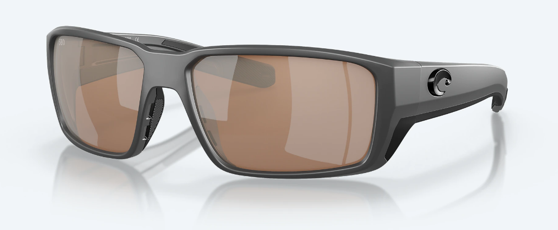 Costa Del Mar Fantail Pro Sunglasses Matte Black; Copper Silver Mirror 580G