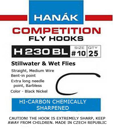 Hanak H230Bl Barbless Wet Nymph Hook 25 Pack - The Blue Quill Angler