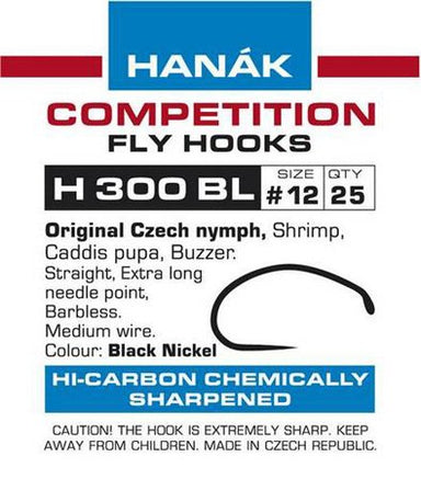 Czech Nymph - 25 pc Czech Nymph barbless black nickel wide gape heavy wire fly  hooks [C] - 5.96 : Canadian Llama Co., Fly Tying Materials