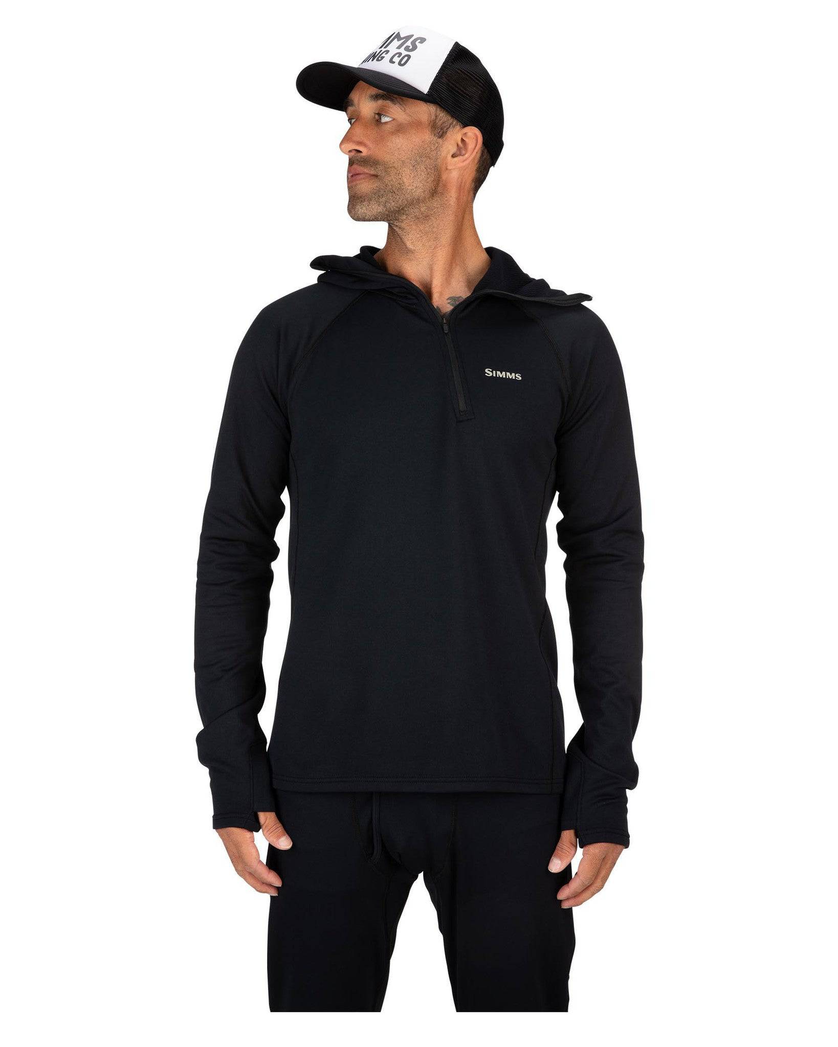 Heavyweight Baselayer Hoody Black - The Blue Quill Angler