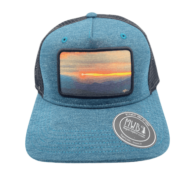 Sunset Roadie Trucker - Marine Blue/Black - The Blue Quill Angler
